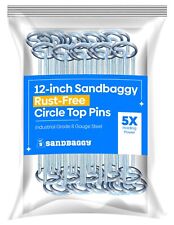 Sandbaggy 6 or 12 Inch Rust Free Circle Top Pins - Landscape Staples SOD Fabric picture