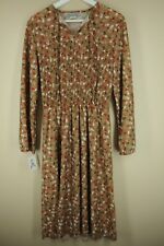 Vintage Grissom Lane Women's Brown Polyester 70's 80's Fall Dress Size 15/16 picture