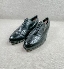 Vintage Hanover Dress Shoes Mens 9D Black Leather Oxford Wingtip Brogues Derby picture