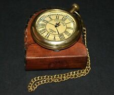 Antique Brass Pocket watch Victoria  1875 vintage with Leather Box Occasion Gift picture