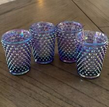 Vintage Set of 4 Fenton Carnival Glass Hobnail Amethyst/Purple 8 Ounce Glasses picture
