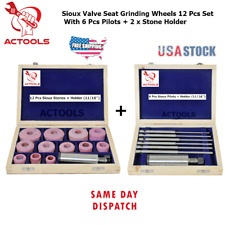 Sioux Valve Seat Grinding Wheels 12 Pcs With Pilots 6 Pcs + 2x Stone Holder USA picture