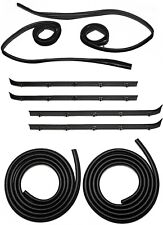 Front Door Window Molding Rubber Felt Trim Seal Weatherstrip Kit Compatible with picture