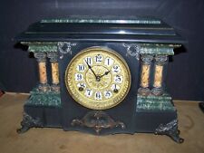Antique Seth Thomas 4 Column Adamantine Mantle Clock Patented 1880 imperial picture