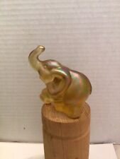 Fenton Amber Iridescent Elephant Marked And Labeled  picture
