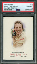 2007 TOPPS ALLEN & GINTER #19 MARIO ANDRETTI RACING STAR PSA 10 GEM MINT picture