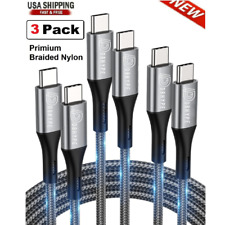 3-Pack Braided USB C  to Type-C Fast Charging Data SYNC Charger Cable 3/6/10FT picture