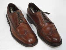 Vtg Bostonian Longwing Shoes 10D Gunboat Pebble Leather V Cleat Goodyear Welt picture