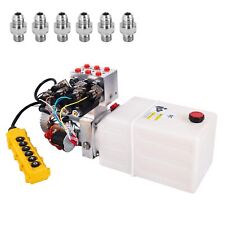 6 Way Hydraulic Pump 6 Quart 12V Hydraulic Power Unit Double Acting Pump picture