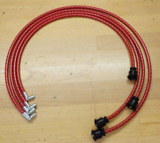 Ford Early 8N Red Deluxe Cloth Covered Spark Plug Wire Set Early Model 1947-1950 picture