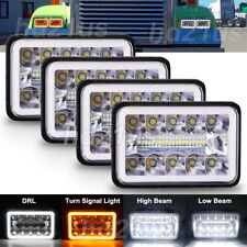4X DOT Approved 4x6''LED Headlight Hi/Lo DRL for Peterbilt Kenworth Freightliner picture
