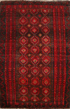 Vintage Tribal Traditional Red Geometric Balouch Hand-made Rug Area Carpet 4x6 picture