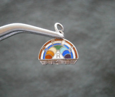 Small BFCL IORG Rainbow Vintage Sterling Silver & Enamel Charm Pendant picture