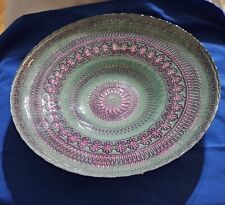 Large Turkish Glass Bowl With Purple/ Turquoise 11