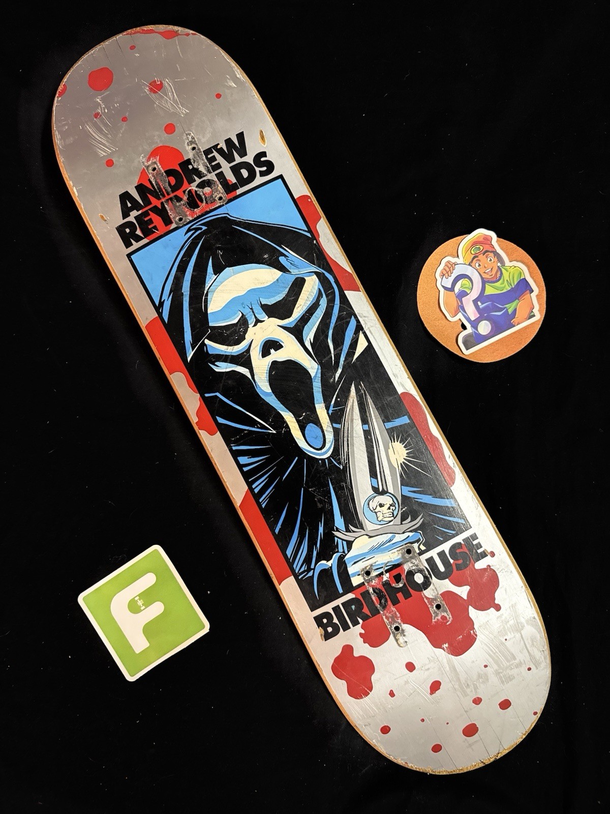 SUPER RARE VINTAGE Andrew Reynolds Ghostface Screamer Birdhouse Skateboard Deck SUPER RARE VINTAGE Andrew Reynolds Ghostface Screamer Birdhouse Skateboard Deck