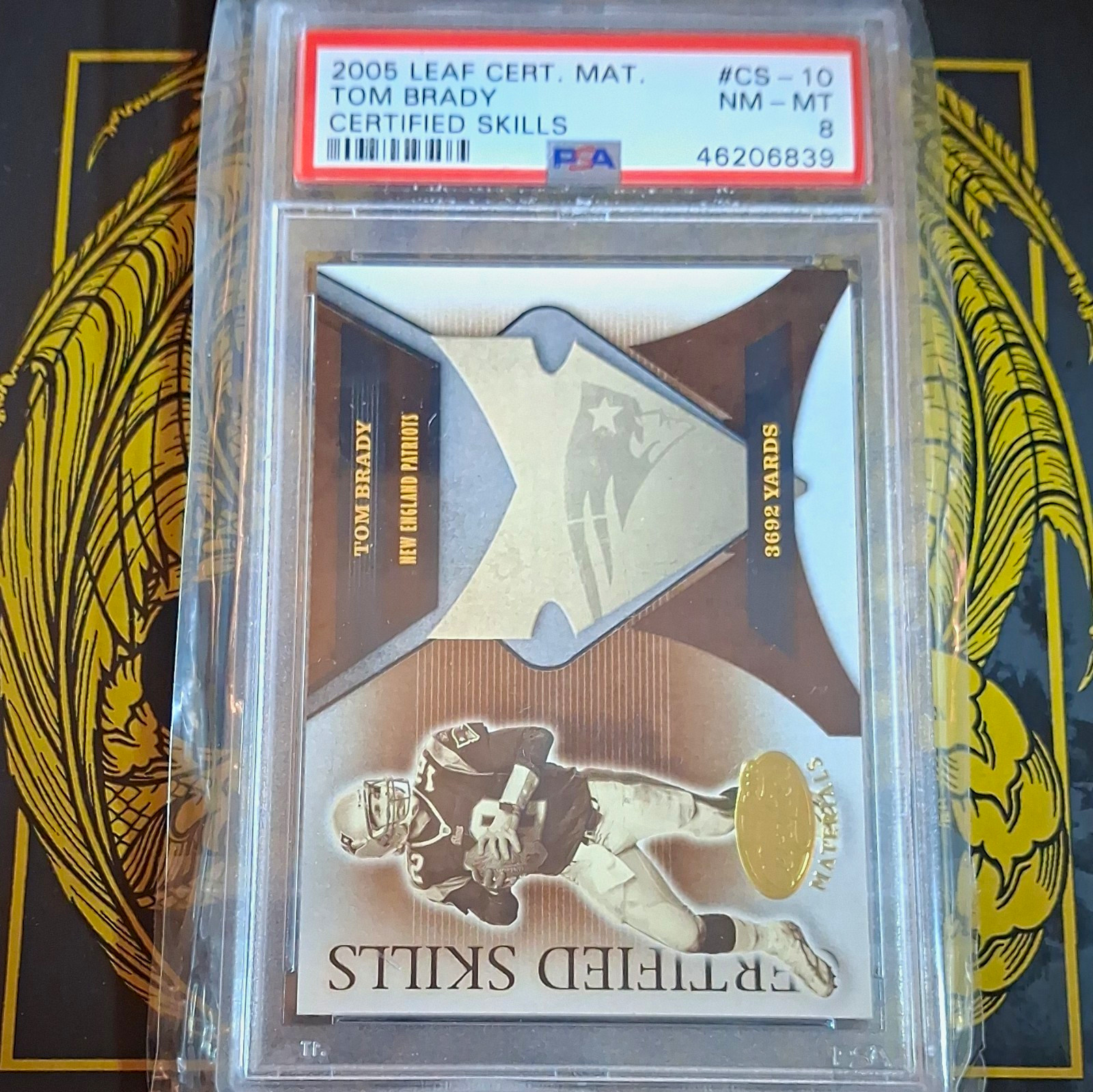 2005 Leaf Certified Materials Tom Brady CS10 Certified Skills PSA 8 Serial #/750 2005 Leaf Certified Materials Tom Brady CS10 Certified Skills PSA 8 Serial #/750