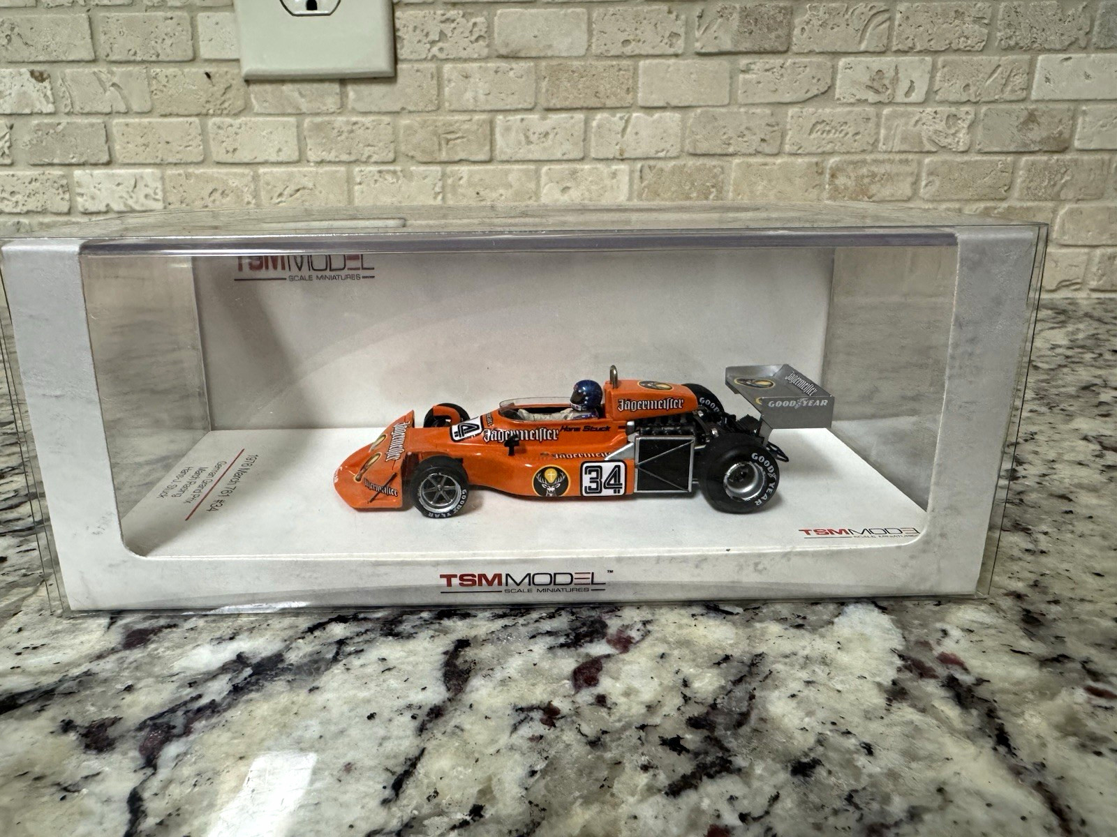TSM Model 1976 March 761 #34 Hans-J. Stuck German GP Jägermeister 1/43 w/ Case TSM Model 1976 March 761 #34 Hans-J. Stuck German GP Jägermeister 1/43 w/ Case