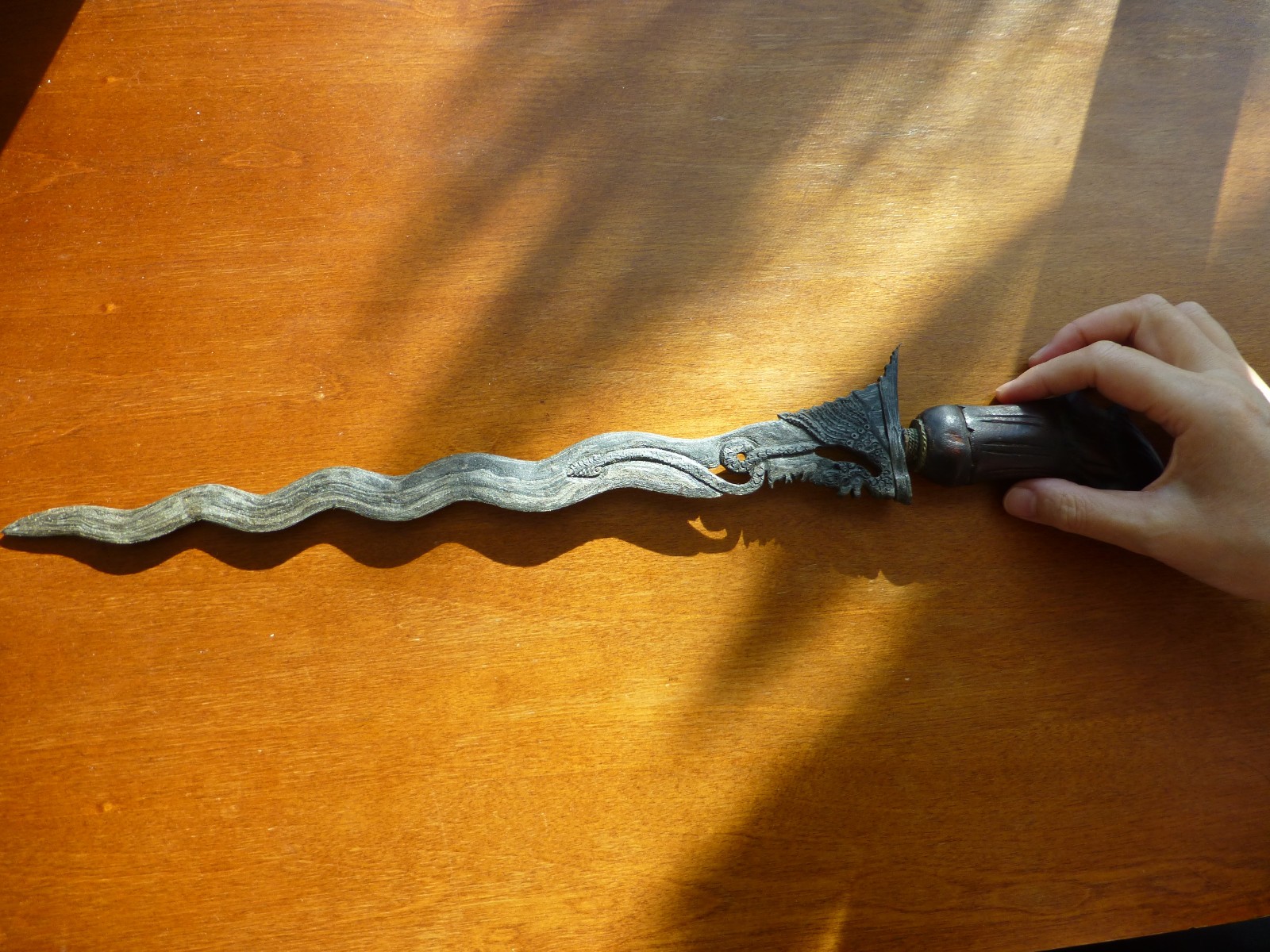 Antique Indonesian Meteorite Javanese Keris Dagger Forged Steel With Scabbard