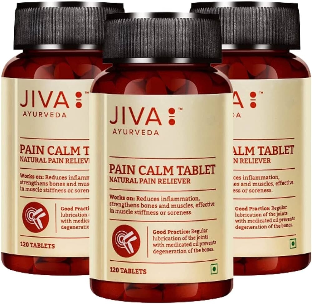 3 x Jiva Pain Calm Tablets (120tab) Herbal Ayurvedic Supplement