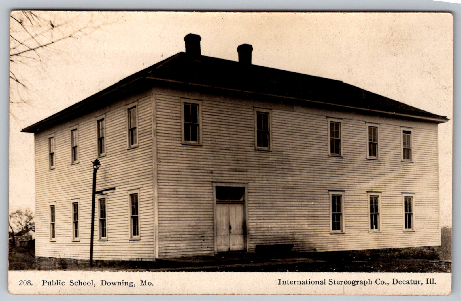 RPPC c1910s Public School Downing Missouri Burned Down Defunct Postcard RPPC c1910s Public School Downing Missouri Burned Down Defunct Postcard