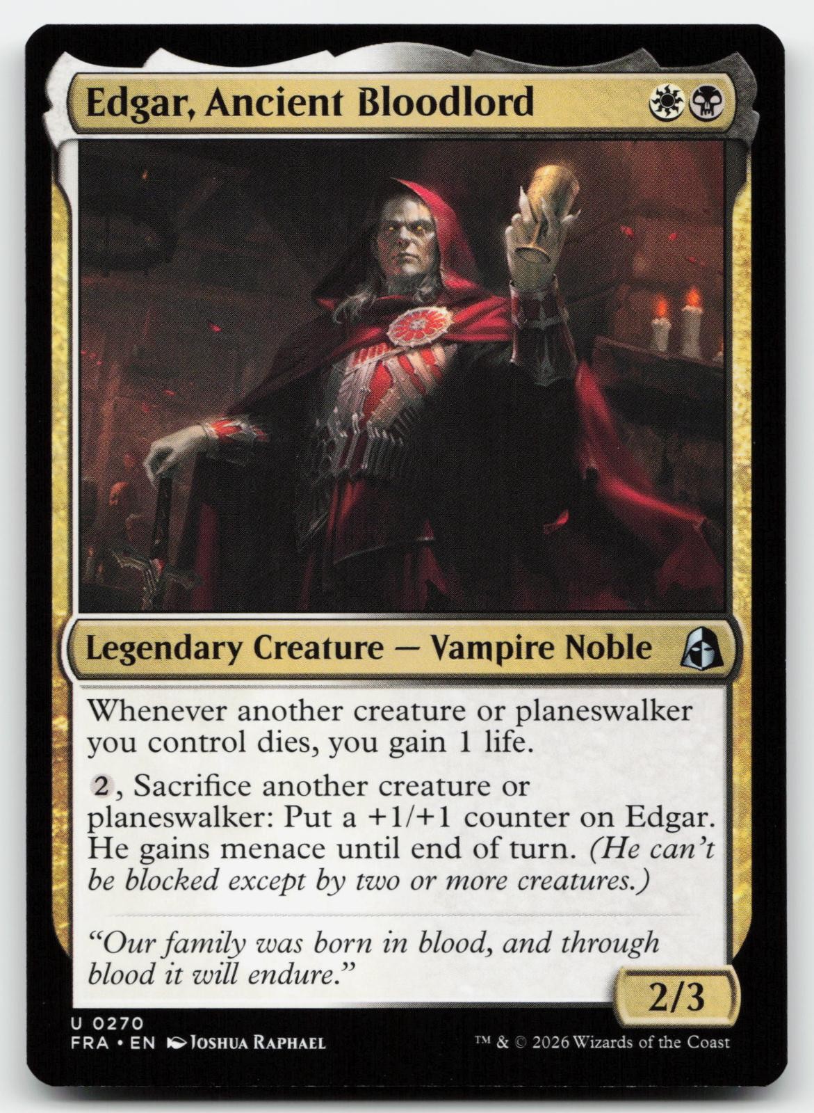 Edgar, Ancient Bloodlord 270 Uncommon Reality Fracture Magic: The Gathering NM