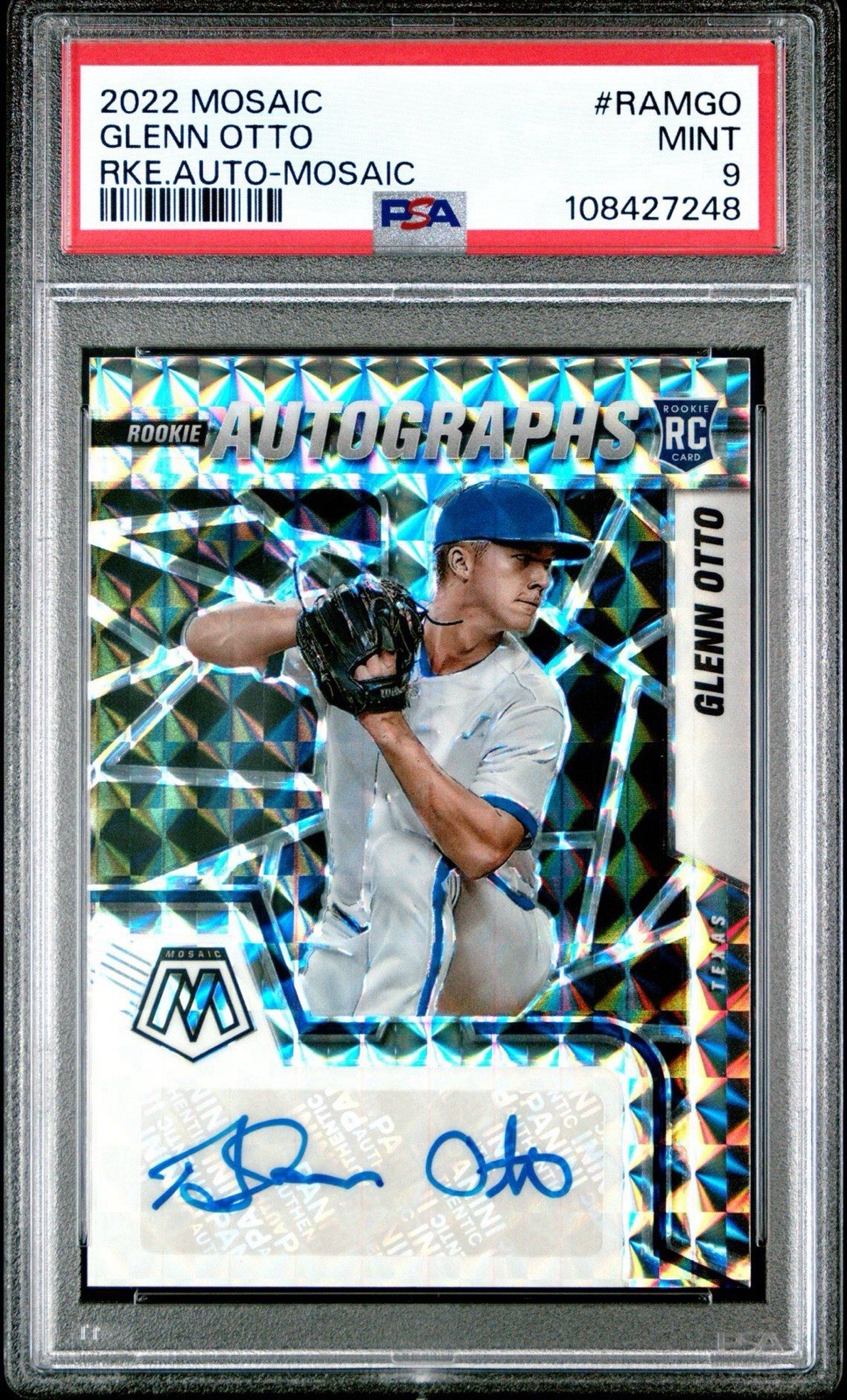 2022 PANINI MOSAIC ROOKIE AUTOGRAPHS #RAMGO GLENN OTTO MOSAIC PSA 9 2022 PANINI MOSAIC ROOKIE AUTOGRAPHS #RAMGO GLENN OTTO MOSAIC PSA 9