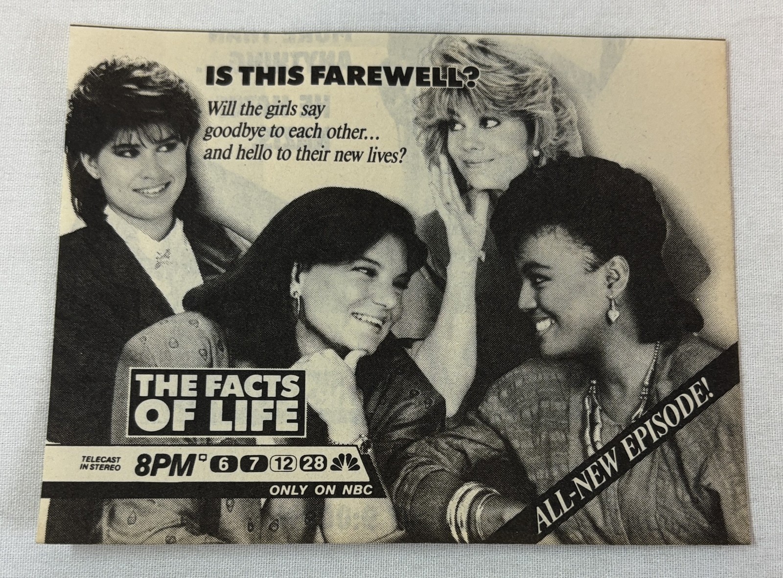 1988 NBC tv ad~ FACTS OF LIFE is this farewell?