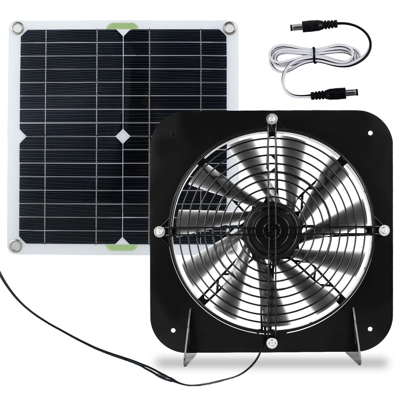 100W Solar Exhaust Fan 13.5inch Solar Ventilation Fan Solar Panel Powered Fan US