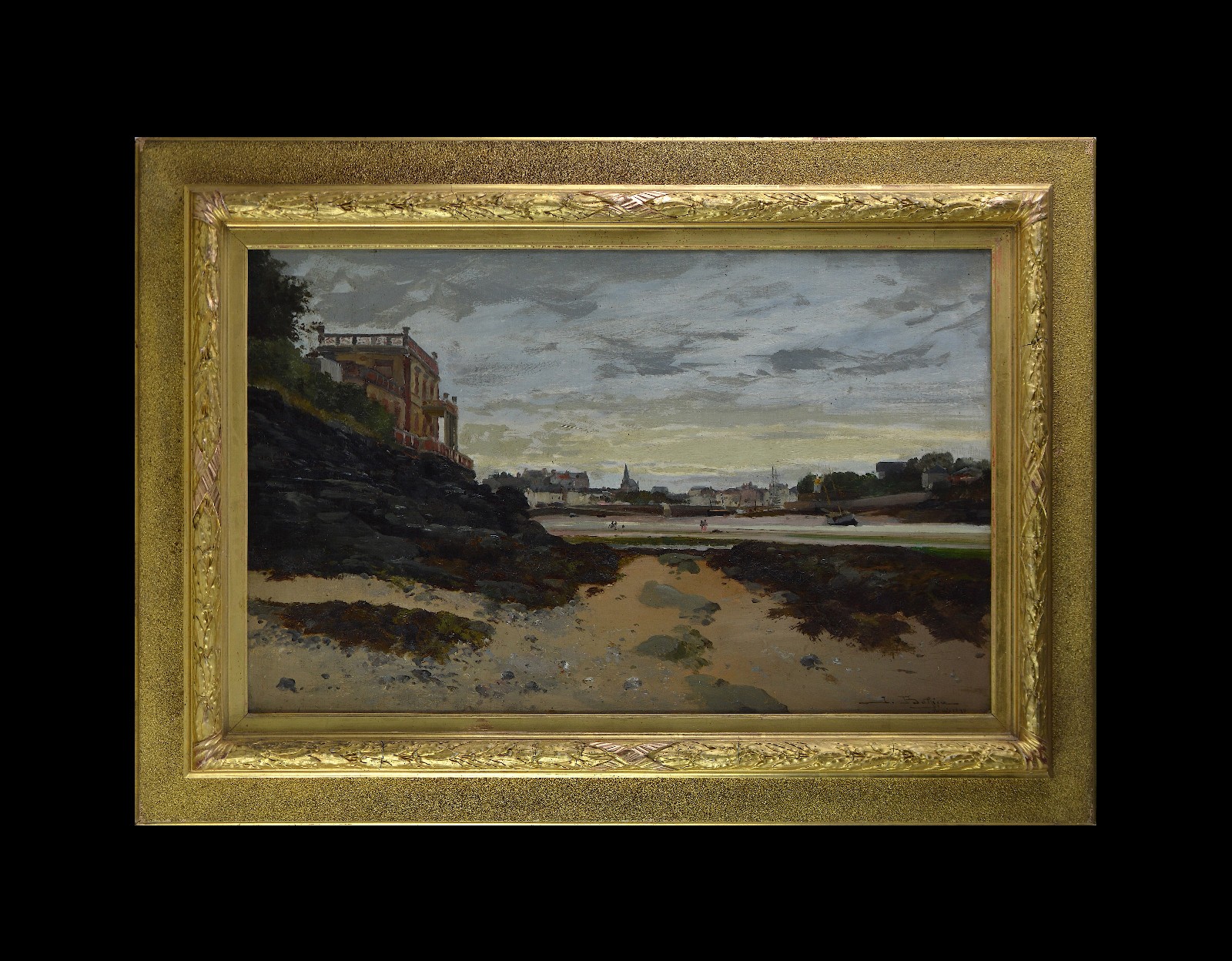 Jules-Gustave Bahieu (1847-1916). “View of a Pornic Beach.” Jules-Gustave Bahieu (1847-1916). “View of a Pornic Beach.”