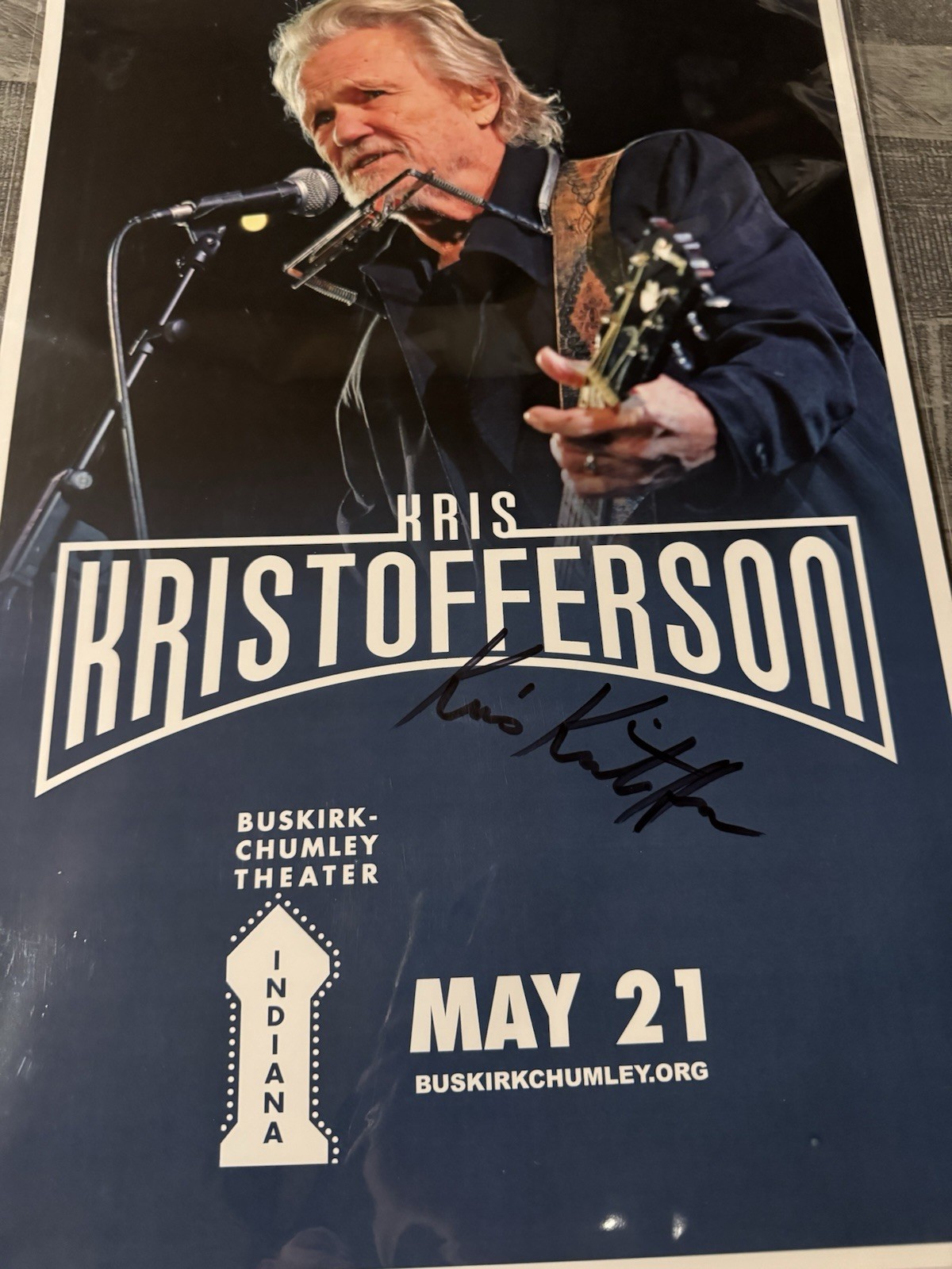KRIS KRISTOFFERSON Signed 11x17 Concert POSTER 2014 MUSIC LEGEND (d.2024) COA