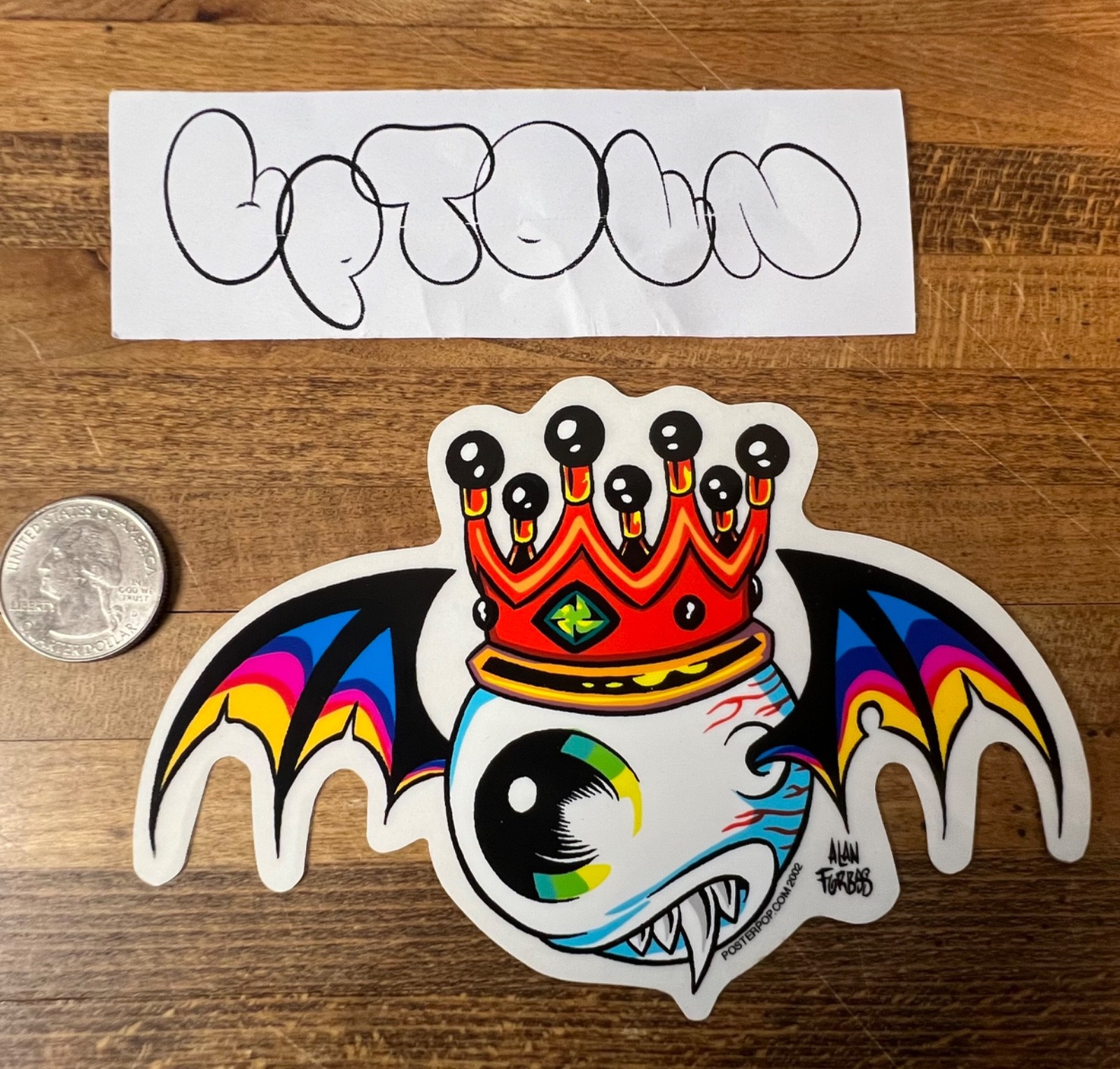 Vintage 2002 Alan Forbes Winged Eyeball  Art Sticker Kozik Coop Von Dutch