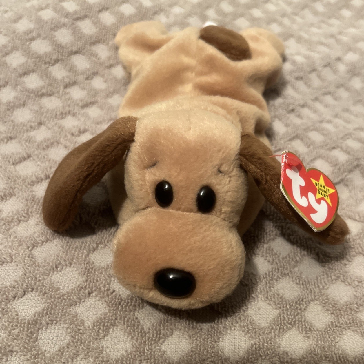 Vintage 1993 TY Beanie Baby Bones Dog - Rare No Factory Stamp PVC Pellets
