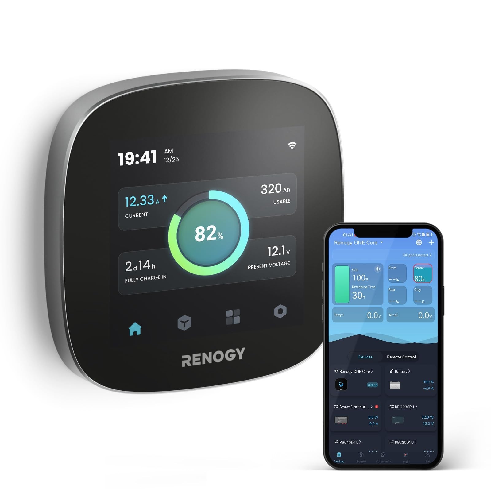 Renogy ONE Core Energy Monitoring Panel OPEN BOX Renogy ONE Core Energy Monitoring Panel OPEN BOX