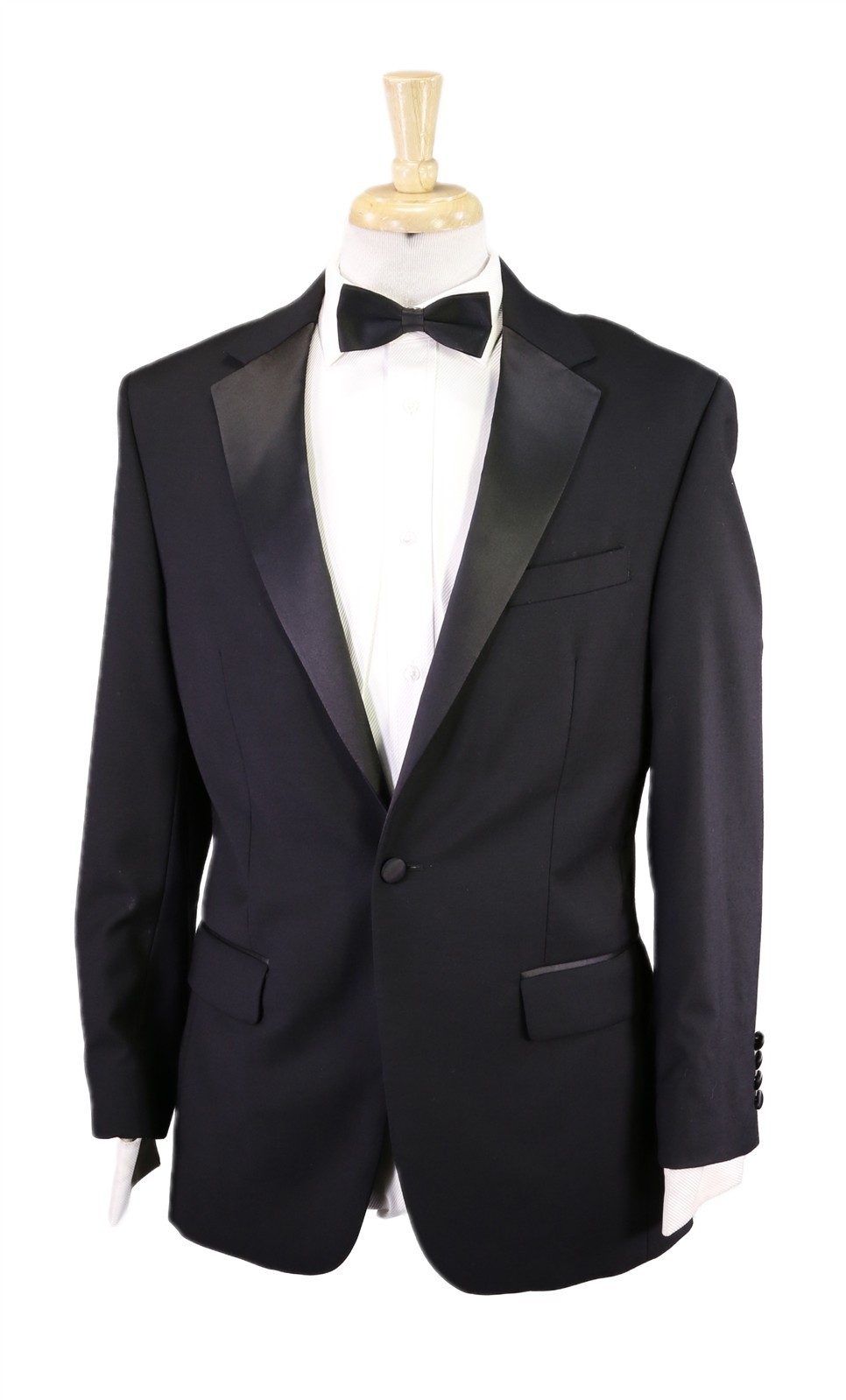 Jos A Bank Black 1-Btn Slim Fit Tuxedo Formal Wedding Suit 38S