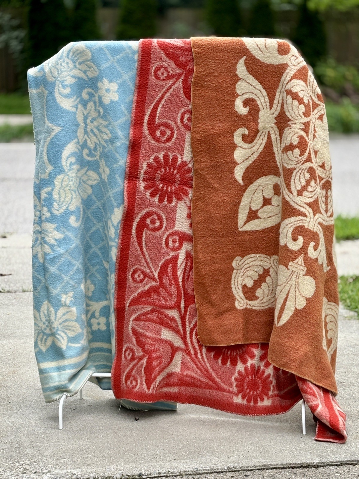 Vintage 40s, 50s, 60s Dutch made in holland Wool Blanket Lot midcentury Vintage 40s, 50s, 60s Dutch made in holland Wool Blanket Lot midcentury