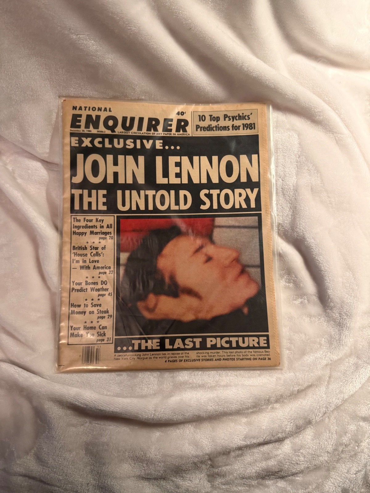 Vintage copy of the National Enquirer from December 30, 1980 Vintage copy of the National Enquirer from December 30, 1980