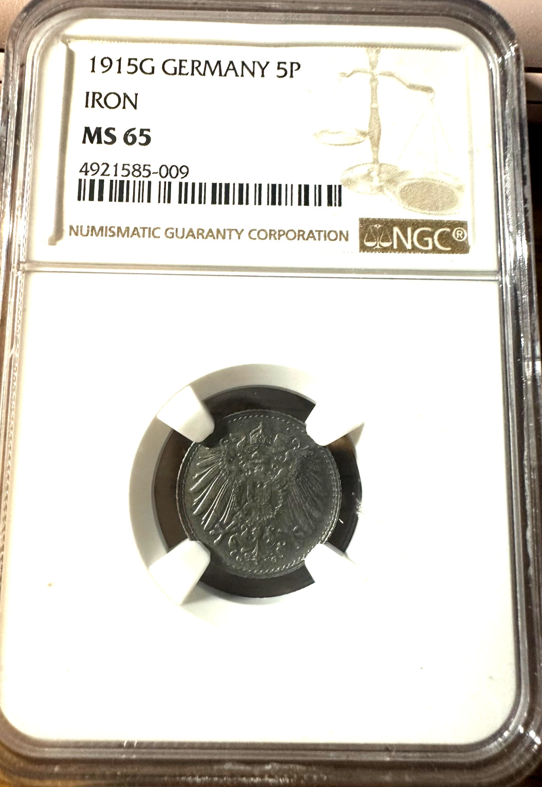 1915G 5P GERMANY IRON MS65 NGC