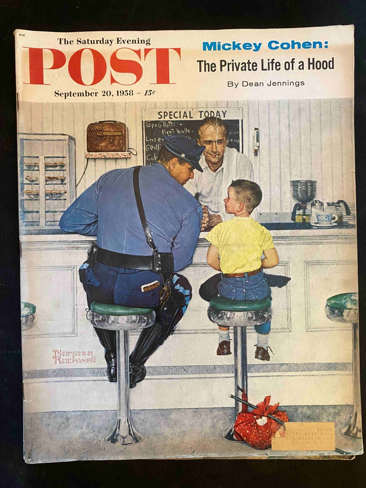 The Saturday Evening Post September 20, 1958 Norman Rockwell Runaway Boy