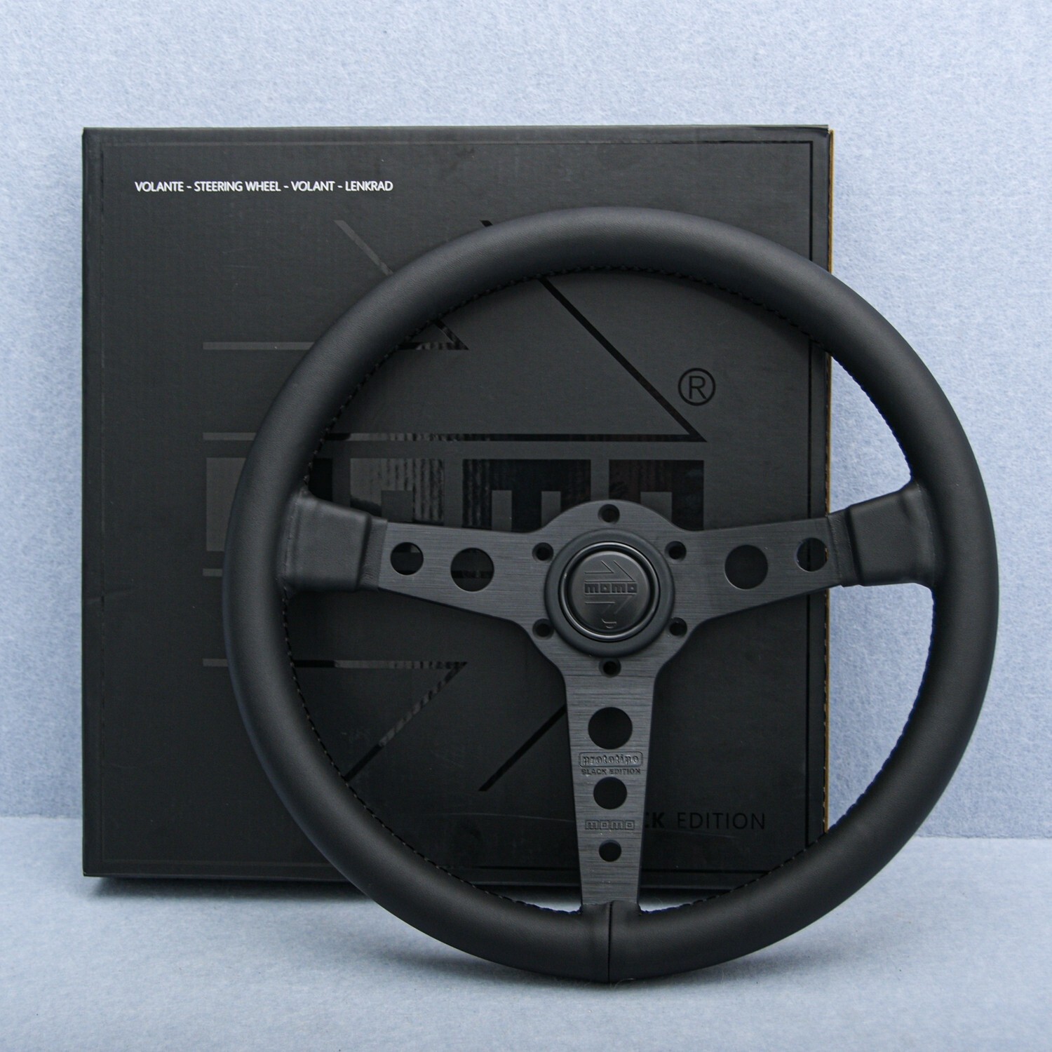USA stock MOMO Prototipo P5 Black Edition 350mm Steering Wheel Genuine Leather