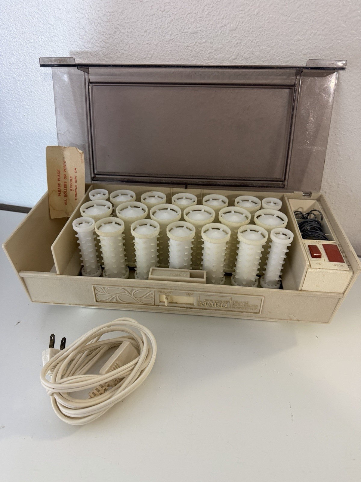 Vintage Montgomery Ward Deluxe Mist Hair setter 20 Hot Roller Set Tested Working Vintage Montgomery Ward Deluxe Mist Hair setter 20 Hot Roller Set Tested Working