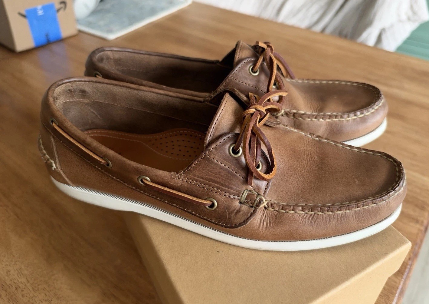 Oak Street Bootmakers Boat Shoe, Natural Chromexcel, 10.5