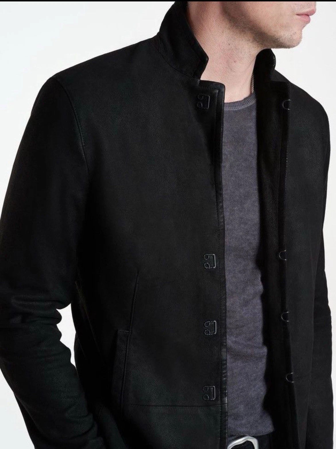 $1898 - John Varvatos 100% Goat Suede - Hook & Bar Jacket - 40 - Never Worn $1898 - John Varvatos 100% Goat Suede - Hook & Bar Jacket - 40 - Never Worn