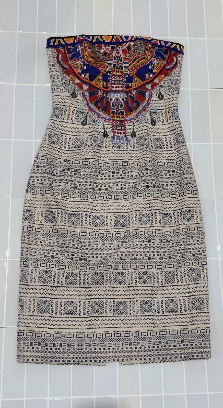 CAMILLA Lost Paradise Strapless Embroidered Dress Size 10 NWT