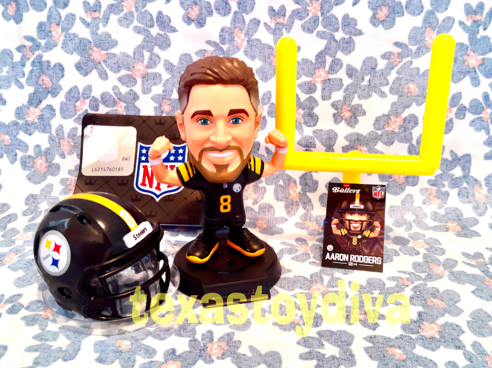 ZURU Ballers NFL Aaron Rodgers Steelers RARE Football Figure -OPEN READ-
