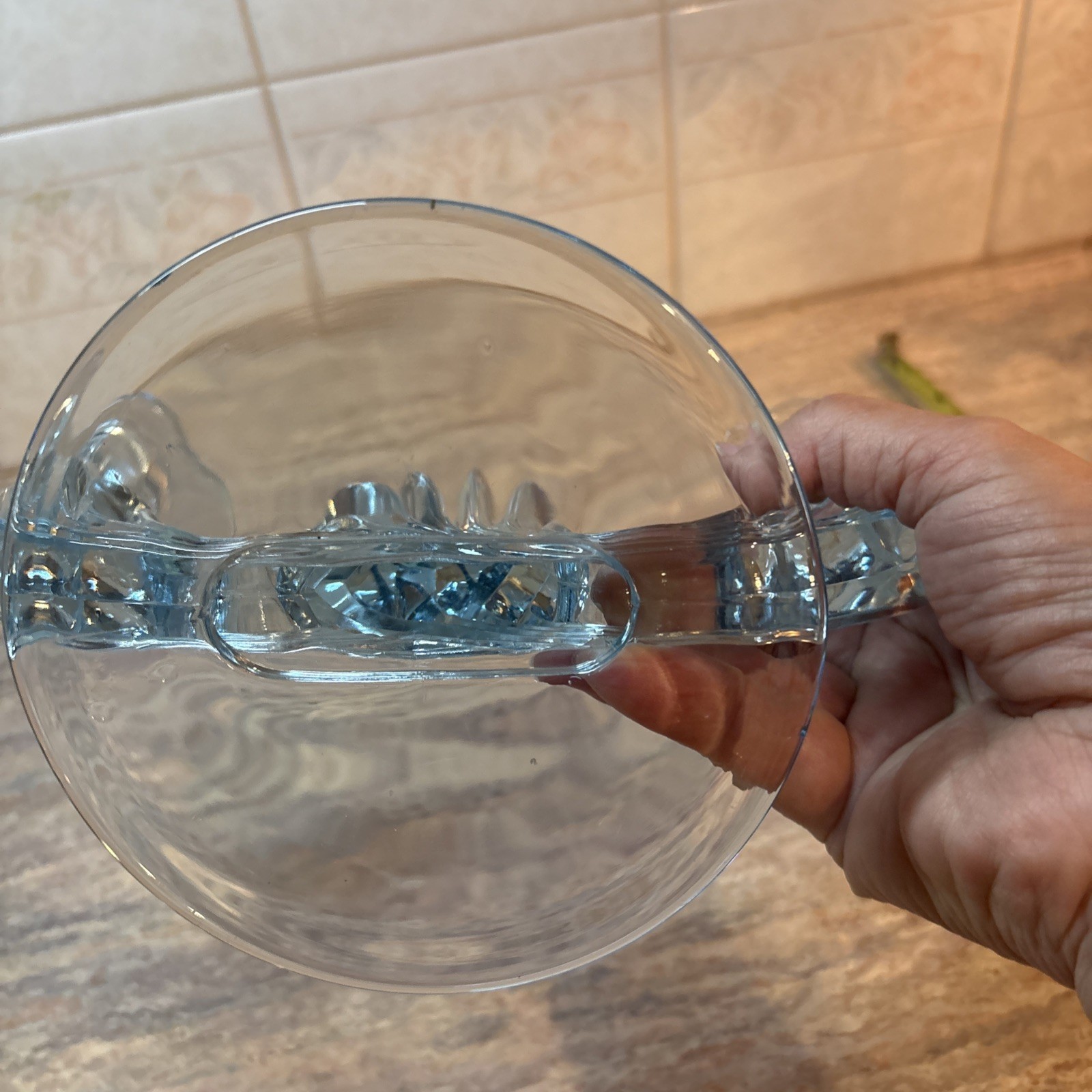 Vtg Fostoria Blue Glass Candle Holder 