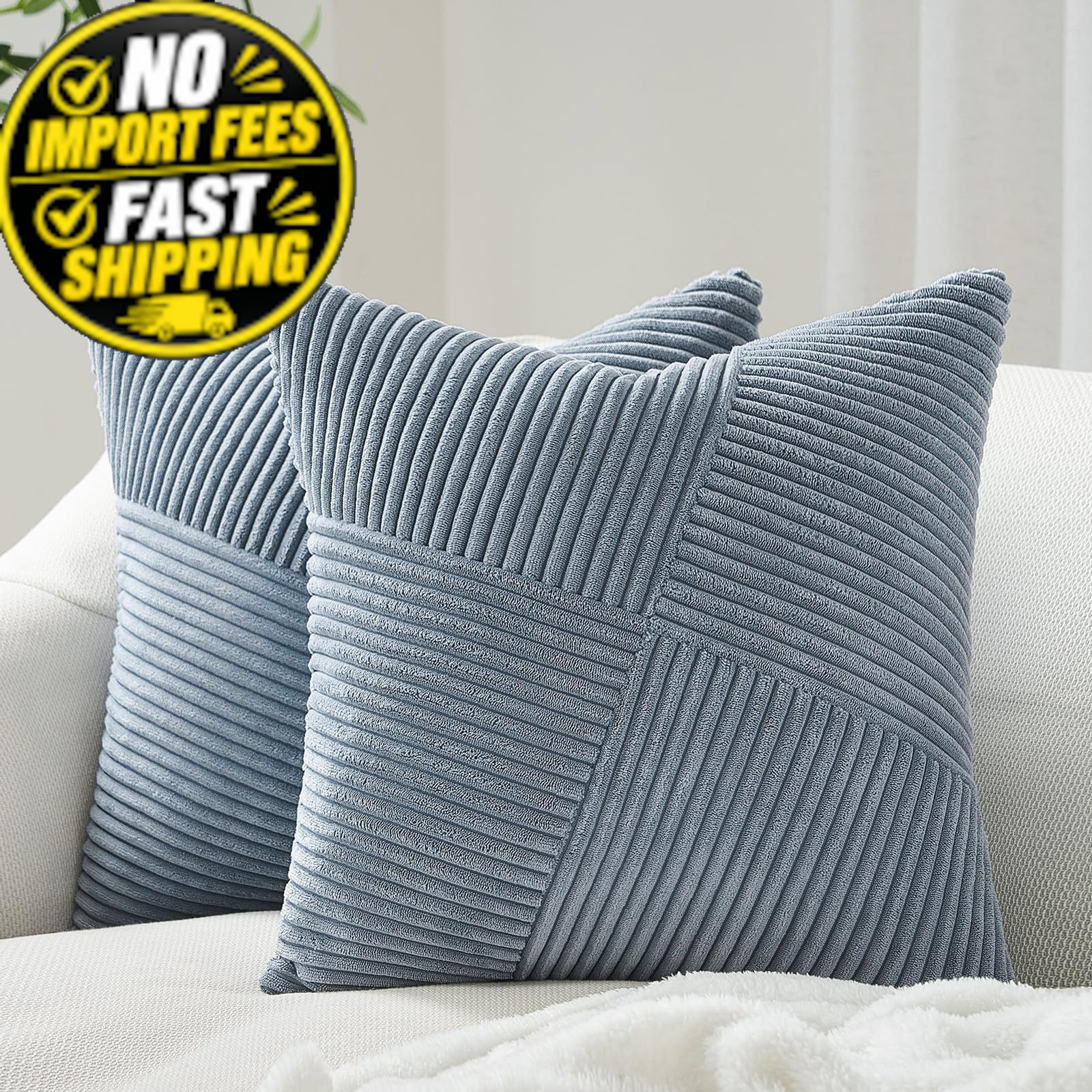 Topfinel Dusty Blue Throw Pillow Covers 20\