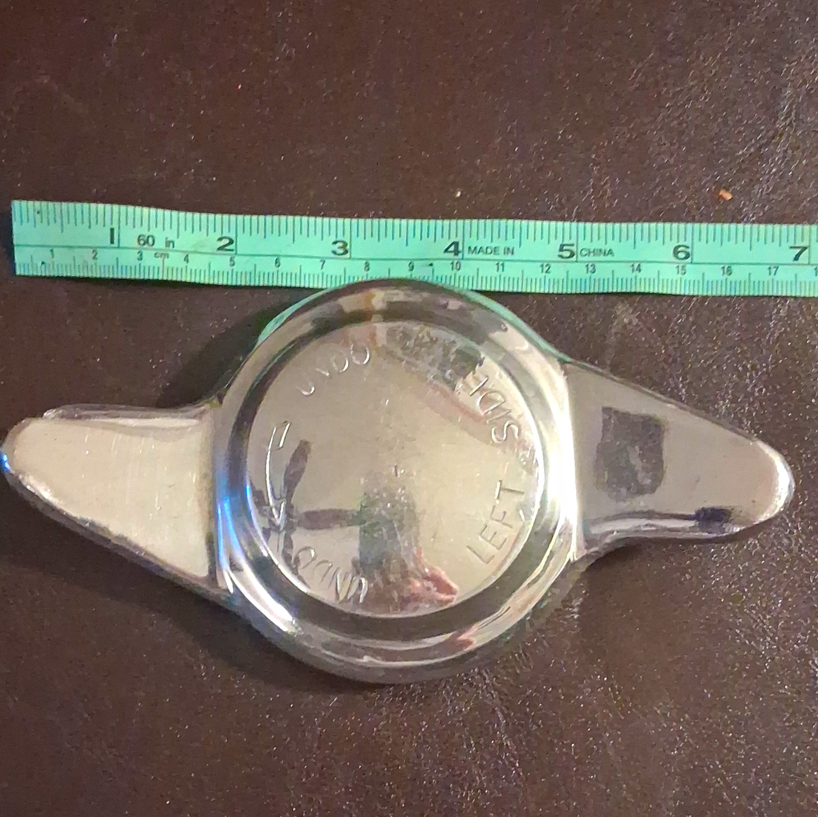 Vintage British WireWheel 2-Eared Knock-Off Spinner Nut - LEFT SIDE - OEM Chrome