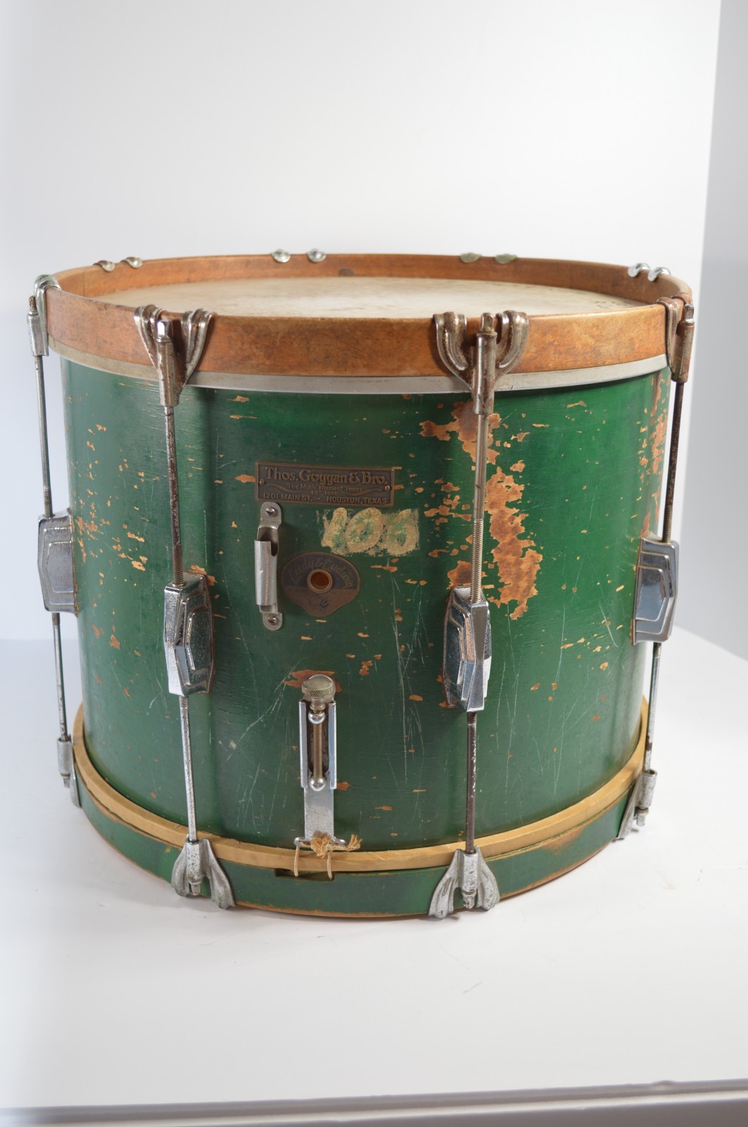 Vintage 1950s Leedy & Ludwig Marching Snare Drum 15\