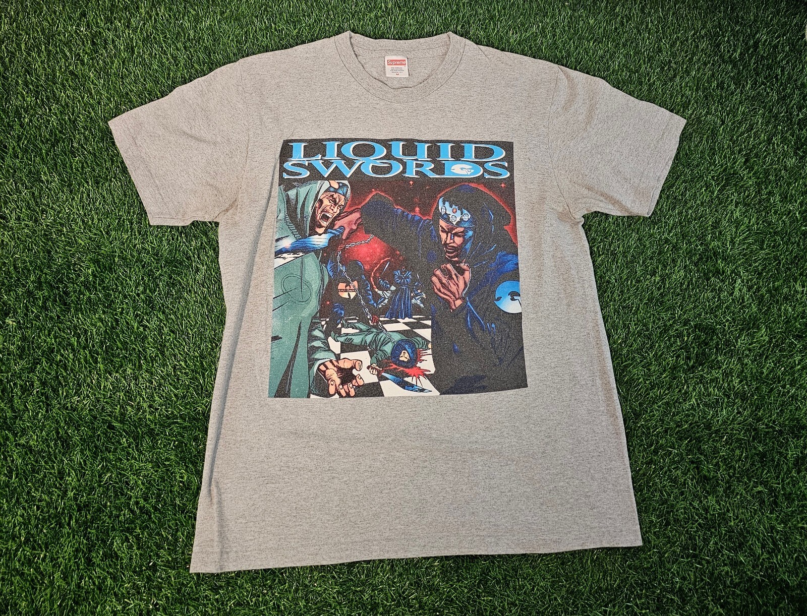Supreme Liquid Swords Graphic T-Shirt Medium Gray Wu Tang
