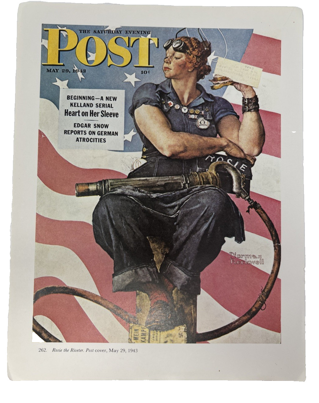 1943 MAY 29 Rosie the Riveter NORMAN ROCKWELL SATURDAY EVENING POST COVER PRINT 1943 MAY 29 Rosie the Riveter NORMAN ROCKWELL SATURDAY EVENING POST COVER PRINT